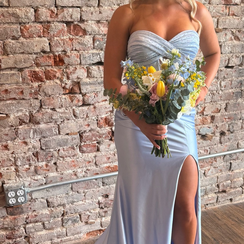Elegant Light Blue Prom Dress